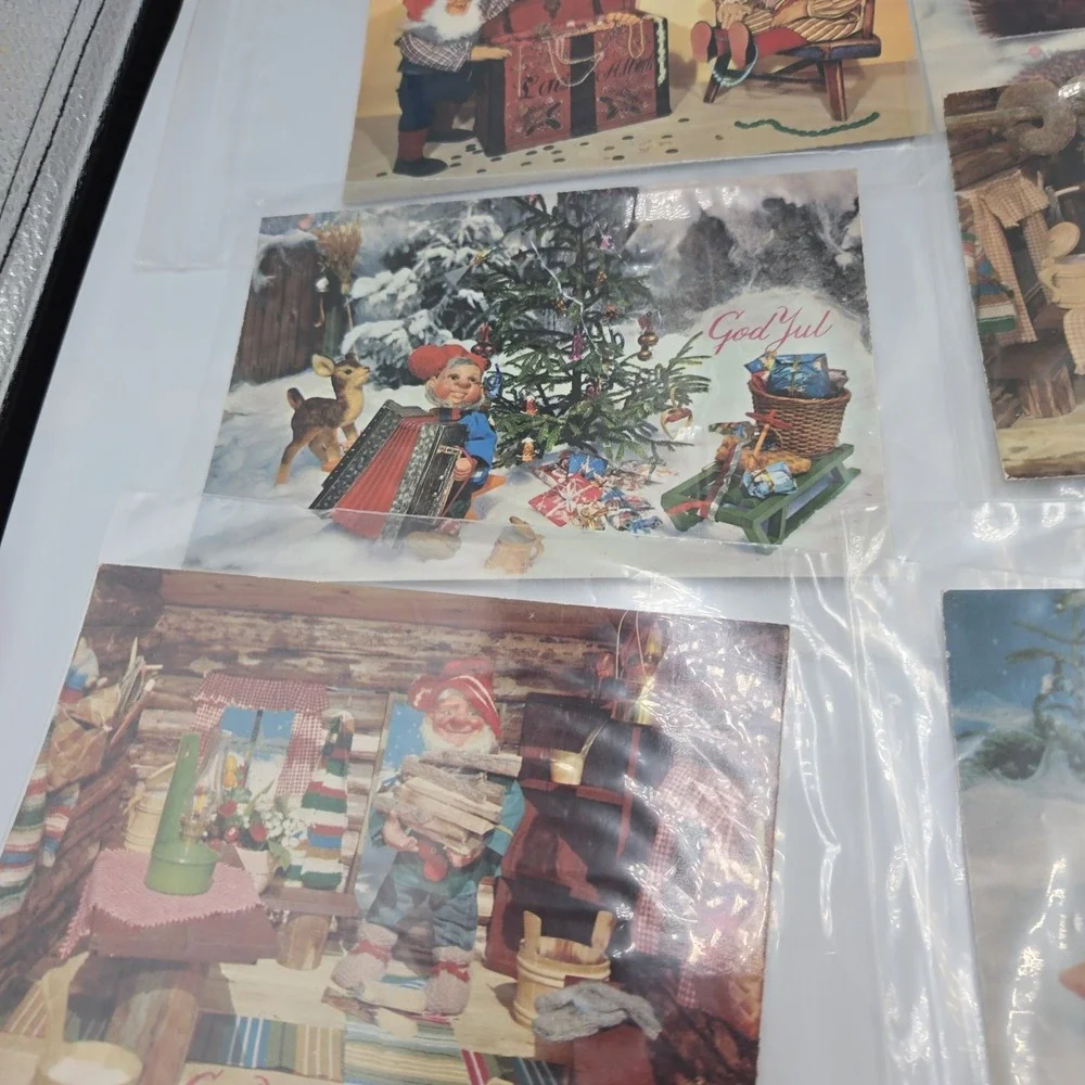 (16) c1910's Christmas Elf Gnomes Nisse‎ Winter Scenes Posted Antique Unused